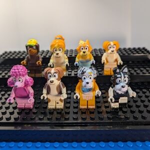 8 Minifigures- Bluey Character Set Building Block Toy Lego Compatible